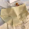 Ropa interior de algodón puro para mujer con entrepierna antibacteriana, estilo coreano, tiro medio, estilo japonés, simple, cómoda, sin costuras, transpirable, calzones para chica joven