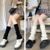 Calcetines Largos Japoneses Cálidos de Otoño e Invierno Jk Navidad Año Nuevo Lolita Color Sólido Raya Vertical Tejidos