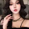 Collar de Cristal Negro Estilo Palacio Retro Europeo y Americano para Mujer Diseño de Nicho Lujo Accesible Cadena para Clavícula Elegante Estilo Nuevo