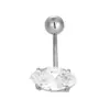 Joyería para Piercing Cuatro Garras Incrustado Circonita Ala Calavera Acero Inoxidable 316L Clavo de Ombligo Anillo de Ombligo Botón de Ombligo