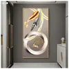 Nova Pintura Decorativa de Veado da Sorte Estilo Chinês Pintura Suspensa para Sala de Estar Sofá Pintura de Entrada Versão Vertical de Luxo Leve Corredor Pintura para Casa Luxo Leve