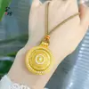 Colgante de Cobre Chapado en Oro Filigrana de Brújula con Diamantes, Diseño Hueco, Símbolo Ruyi Cuatro-en-Uno, Completo y Armonioso, Collar de Estilo Nacional Nuevo Estilo Chino