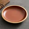 Platos de Cerámica Rojo-Marrón Rústico Hechos en Fábrica, Vajilla de Cerámica Vintage, Platos Planos, Vajilla de Alta Calidad Estilo Occidental
