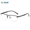Novos Homens de Negócios de metal half-frame retro óculos de armação quadrada anti-luz azul óculos planos podem ser equipados com óculos de miopia