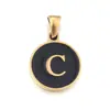 Collar con colgante de acero de titanio DIY de 26 letras inglesas de venta caliente, cadena redonda para clavícula para mujer, accesorios de joyería de acero inoxidable al por mayor