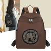Mochila de Viaje de Alta Gama con Diamantes Calientes 2025 Nueva Transfronteriza Bordada con Elefante de Piel de Oveja Mochila Escolar Multifuncional para Mujer