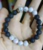 Collar de Piedra Volcánica Negra Agata Mate Estilo Étnico Pulsera para Hombre Surfista Tribal Regalo para Hombre Ojo de Tigre