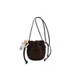 Bolso de Cubo con Cordón de Moda para Mujer 2026 Otoño Nuevo Estilo Versión Coreana para Mujer Bolso de Hombro Único de Cuero Suave Bolso Cruzado de Nicho de Gama Alta
