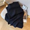 Estilo Popular de Alta Calidad de las Trece Líneas de Guangzhou ~ Vestido Chaleco Simple de Cuello Redondo Otoño Recto Adelgazante Tejido de Punto Caído Vestido Largo para Mujer