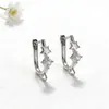 Brincos Simples Estilo Francês Super Brilhantes de Zircônia em Forma de U Estrela Acessórios Cobre Moda Versátil Joias DIY Pingentes de Orelha Ganchos de Orelha Presilhas de Orelha