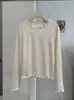 KEKEZOON Camiseta de Manga Larga con Volantes de Diseño Sencillo Estilo Coreano para Mujer, Top Térmico de Invierno con Interior Cepillado 9357