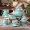Juego de Té de la Tarde estilo Británico de Alta Gama Exquisito Juego de Café Lujo Ligero Calado Hogareño Taza y Plato de Café de Porcelana Fina