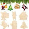 Decoraciones Navideñas Piezas Pequeñas de Madera Creativas Sin Terminar para Pintar Manualidades Navideñas de Madera para Pintar