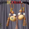 Yiming Xianyuan Talla en Madera Lindo y Feliz Forma de Pata de Pollo Grande Colgante Madera Simple Calabaza Colgante de Bolsa Colgante