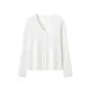 Cárdigan Fino de Punto para Primavera y Otoño para Mujer, Puños de Encaje Hueco, Púrpura Taro, Temperamento Suave, Top de Cuello V de un Solo Botón