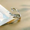 Anillo de Flor de Rosa de Plata S925 con Diseño Abierto de Alta Gama, Estilo Bosque Estilo Romántico Anillo Versátil Fabricante de Regalos Aprobación Directa