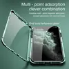 Para funda de teléfono móvil iPhone16promax doble cara magnético imán apple 15 marco metálico magnético 11 cubierta protectora