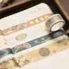 Cinta Washi Estilo Vintage Personalizada, Papelería para Diario, Decoración de Álbum de Fotos, Pegatinas Estampadas en Oro, Cinta Washi para Planificador, Pegatinas Decorativas Estilo Chino
