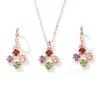 Collar Transfronterizo de AliExpress Más Vendido Collar Cuadrado de Color Zircón Trébol de Cuatro Hojas Joyería Moda Colgante Versátil