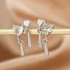 Pendientes de gota de agua Double Love, diseño de nicho femenino, pendientes de temperamento llamativos con circonitas de alta calidad, fabricante de pendientes