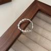 Anillo Irregular de Perla Plateada Rota para Mujer Diseño Simple de Nicho Anillo de Cola de Alta Gama Moda Personalidad Anillo Elegante