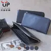 Cartera Creativa para Hombre de Cuero Genuino Amazon Ultra-delgada Curtido Vegetal Piel de Vaca de Primera Capa Multifuncional Cremallera en L Tela de Riqueza Larga