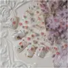Pegatinas Metálicas para Uñas DIY Populares Adhesivas Estilo Nacional Pegatinas para Uñas Rosa Rubor Estilo Retro