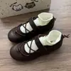 Zapatos de Cuero para Mujer Estilo Francés 2026 Otoño Nueva Llegada Estilo Ballet Zapatos Mary Jane Bajos Zapatos Planos Retro con Tira Cruzada para Mujer