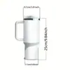Taza térmica de acero inoxidable transfronteriza, taza portátil con asa y pajilla, taza para coche de 40 oz, Stanley 3D5D igual