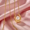 Lele Joias Colar de Pérolas Francesas para Clavícula Verão Feminino Versátil Luxo Leve Simples Colar com Pingente de Pérola