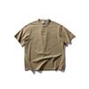 Planetmusic Camiseta de Manga Corta Estilo Étnico Retro Japonés para Hombre Verano Transpirable Cuello Henley Camiseta Base 0357