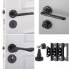 Cerradura de puerta negra universal para el hogar, cerradura dividida de 58 pulgadas, manija de puerta de dormitorio interior, cerradura de puerta de estilo antiguo, cerradura de puerta con succión magnética