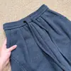 ¡SOL! Súper cómodos~Pantalones suaves de felpa gris oscuro con cordón para mujer, invierno 2026, holgados, casuales, engrosados, de pierna ancha