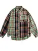 Camisa 2025 para Homens e Mulheres Outono e Inverno Nova Original Dopamine Wear Xadrez Multicolorido Cor Contrastante Solta Tendência Jaqueta