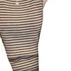 Tecido Fresco de Seda LavadaColete Tricô Sem Mangas com Gola Meia-Alta Listrado Estilo Coreano para Mulheres, Top Estiloso Inspirado no Verão