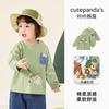 Kaka Panda Roupas Infantis Camiseta Casual de Manga Longa para Meninos Roupa de Outono Infantil Camiseta Básica para Meninas Top de Bebê Tendência