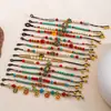 Pulseiras Tecidas Artesanais Mais Vendidas na Fronteira, Pulseiras de Imitação de Turquesa e Cera de Abelha Estilo Étnico Retrô, Acessórios de Pulseiras Nepaleses