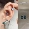 Clavos de Hueso de Oído de Acero de Titanio Diseño de Nicho Zircón Azul Lazo Clavos Cocleares Exquisitos Lujo Ligero Perforación de Oreja Tendencia al por Mayor