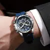 Reloj de Pulsera Deportivo de Cuarzo Cronógrafo de Lujo para Hombre, Resistente al Agua con Correa de Silicona, Elegante Reloj Multicolor para el Uso Diario