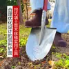 Pá de Aço Manganês de Grau Militar com Borda Afiada para Cavar, Plantar, Transplantar, Jardinagem, Ferramentas Agrícolas com Cabo, Pá de Ferro Multifuncional