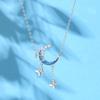 Novo Original Borboleta Dança Anel Lua Colar Verão Feminino S925 Sterling Silver Estilo Coreano Design de Nicho Romântico Lua Clavícula Cadeia