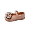 Sapatos de Princesa para Meninas 2026 Primavera Novos Versáteis Laço Sapatinhos de Couro Infantil Estilo Coreano Sola Macia Antiderrapante Sapatilhas Estudante