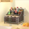 Estante para especias, estante de almacenamiento para utensilios de cocina, portavasos para el hogar, estante de almacenamiento multifuncional con compartimentos para condimentos en la encimera
