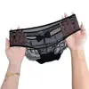 Rosa Sonho Púrpura~Calcinha de renda com laço sexy estilo francês, malha vazada de desejo puro, forro 100% algodão, calcinha feminina
