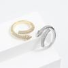 Anillos Abiertos Geométricos con Forma de Flecha Incrustados de Circonita de Venta Caliente Transfronteriza Europea y Americana al por Mayor Moda de Nicho para Mujeres Accesorios Versátiles