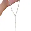 Collar de perlas con borla de gota de agua estilo francés para mujer, cadena para la clavícula de lujo ligero y nicho de alta gama, accesorio de verano versátil y exquisito