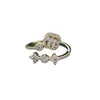 Anillo Romántico Ajustable con Chapado en Oro de 14K, Cielo Estrellado, Trébol de Cuatro Hojas y Moissanita para Mujer, con Diseño Único y Estilo Moderno