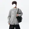 Casaco Cardigan de Tricô Jacquard Gola Redonda Estilo Old Money Masculino Feminino Outono Inverno Novo Solto Par Casal