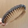 Pinza para el pelo con diamantes completos y flocking, Corea del Sur, pinza de presión para adultos, diadema de terciopelo para lavar el pelo y la cara, para cabello roto