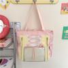 Bolsa Transparente com Insígnia Estilo Japonês, Bolsa Transversal de Tecido Oxford de Grande Capacidade para Estudantes, Bolsa para Aulas Particulares, Bolsa para o Dia a Dia